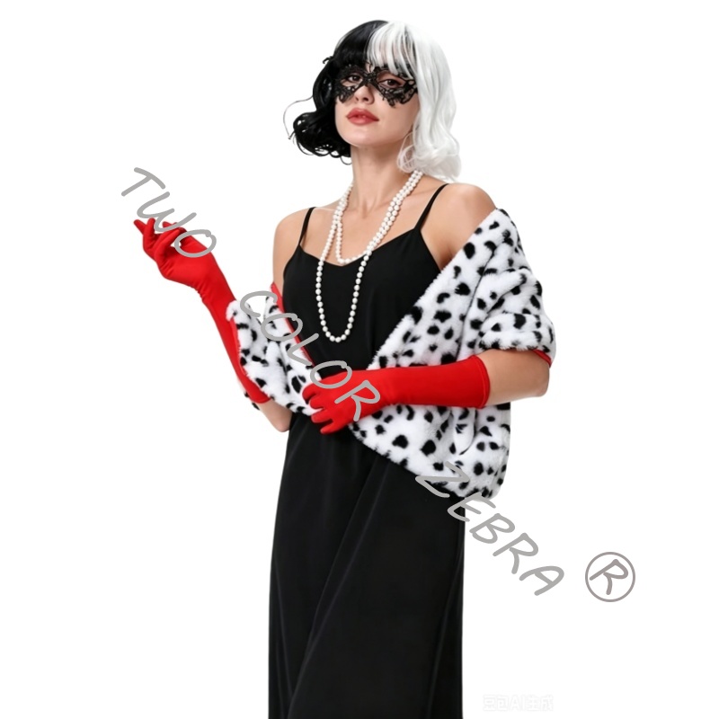 Cruella Deville Cosplay Costum - Face Scarf Mask review and price
